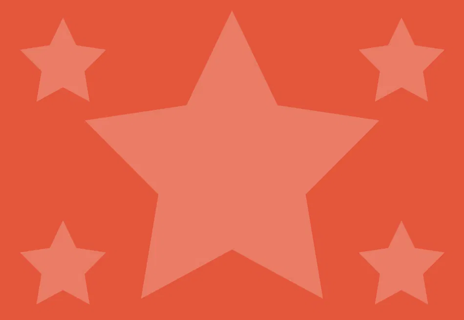 Étoile claire sur fond orange.